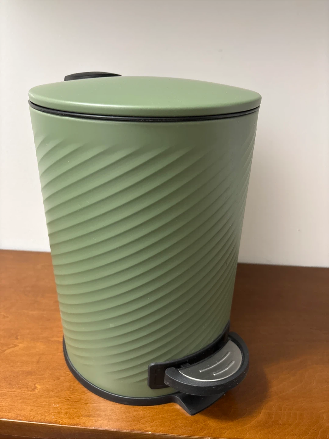 Green Step-On Trash Can