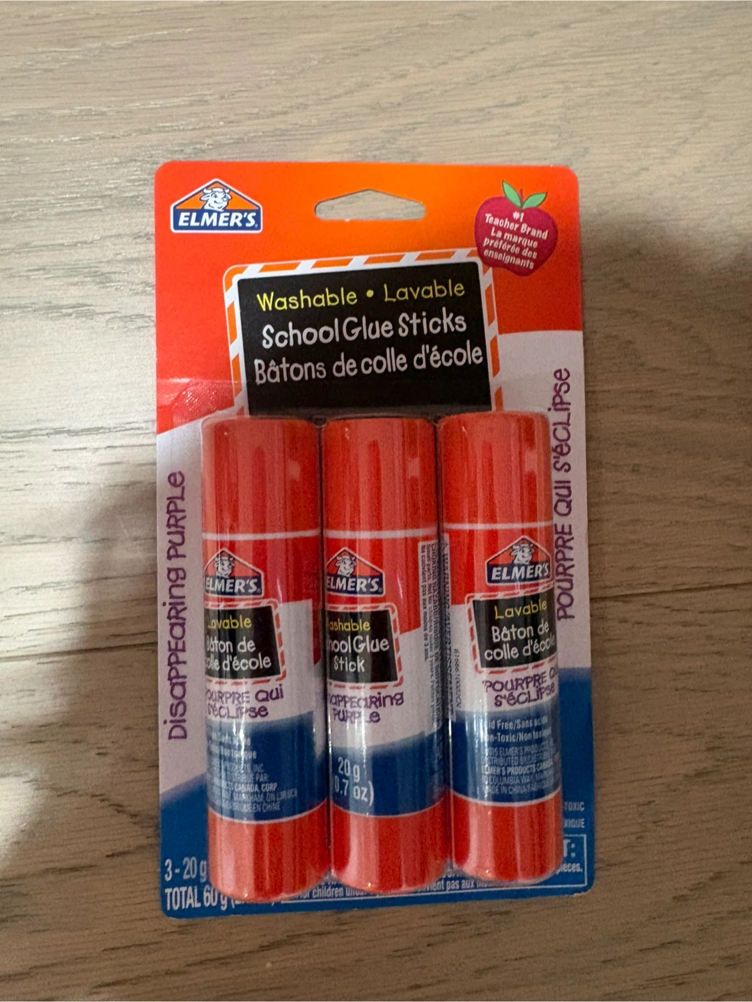 Elmer's Disappearing Purple Washable School Glue Sticks