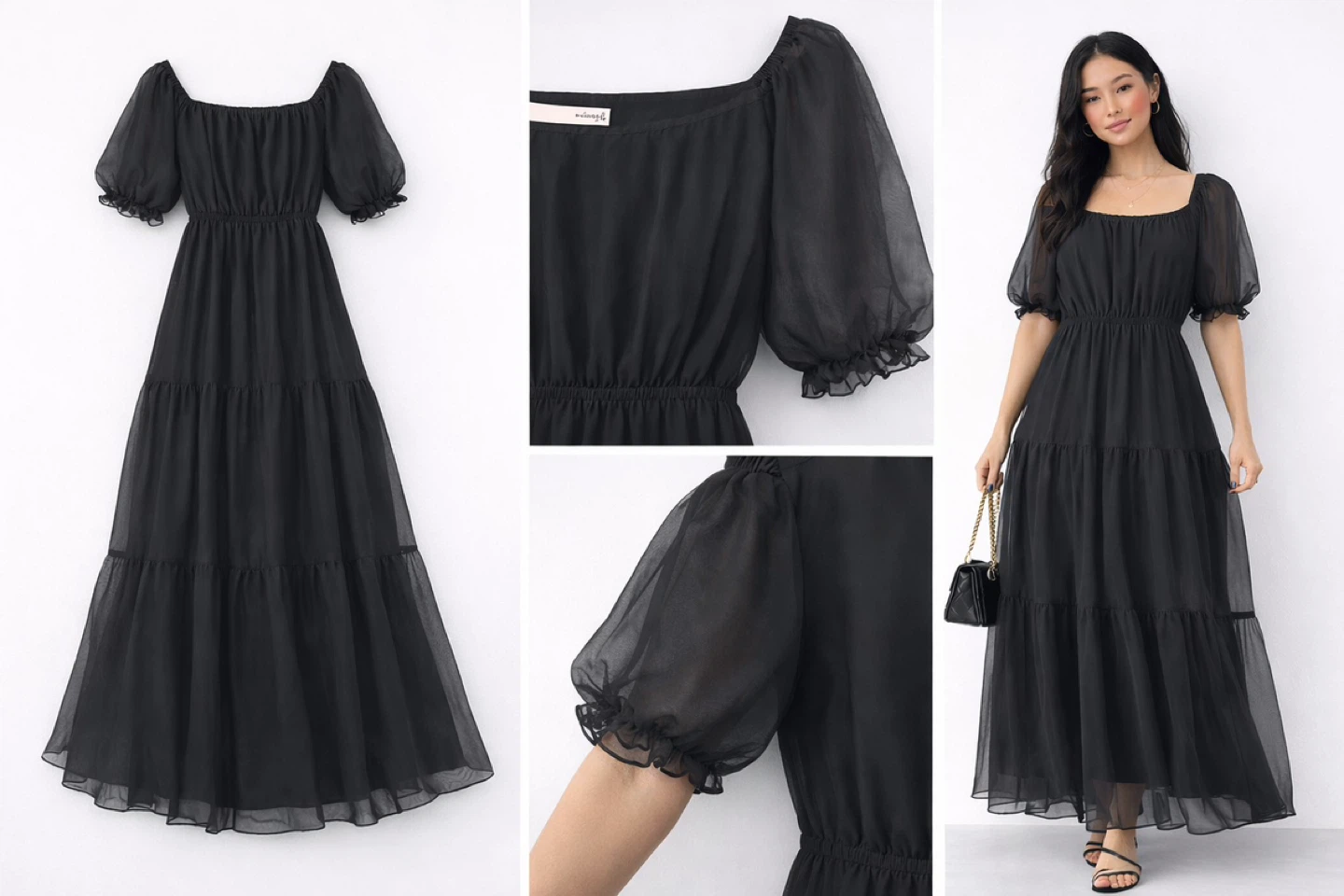New Black sheer Maxi Dress - Size M (India size) Canada - size S - photo 2