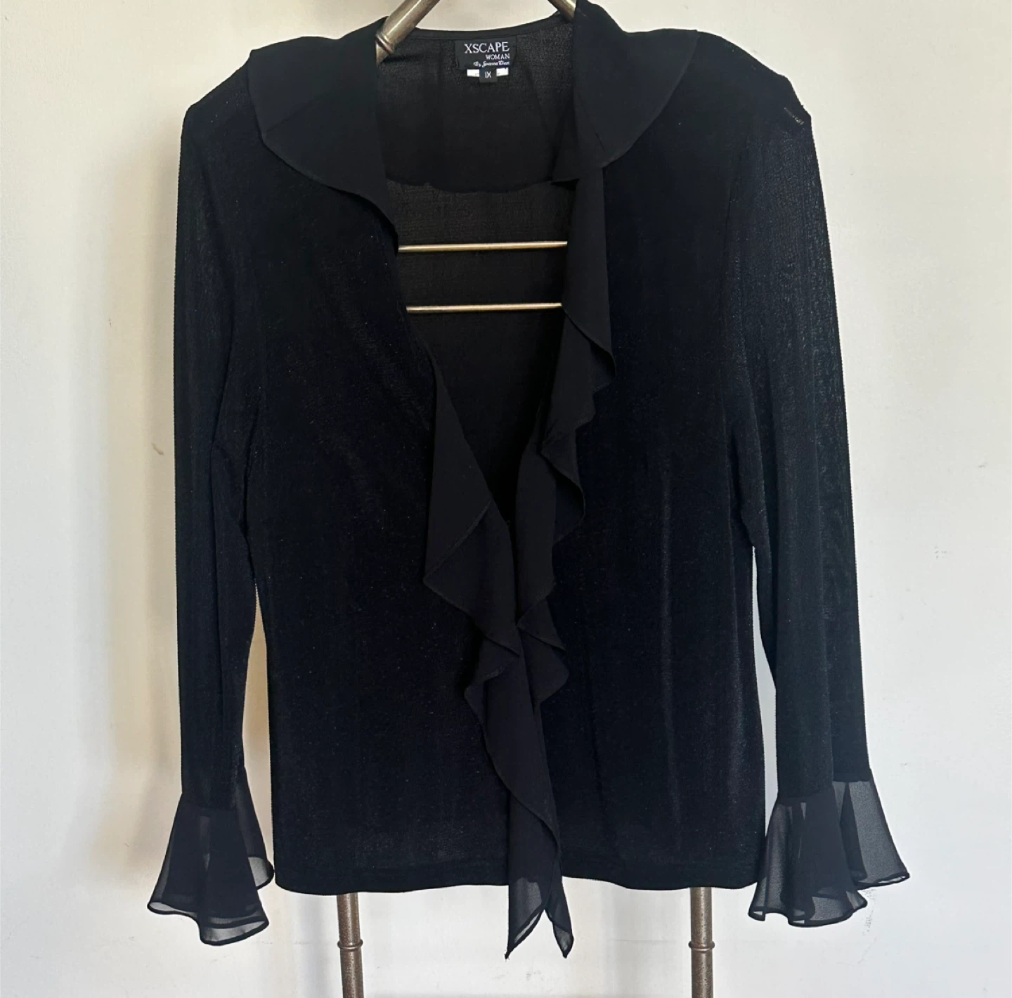 Xscape Woman Black Ruffle Blouse - Size 1X