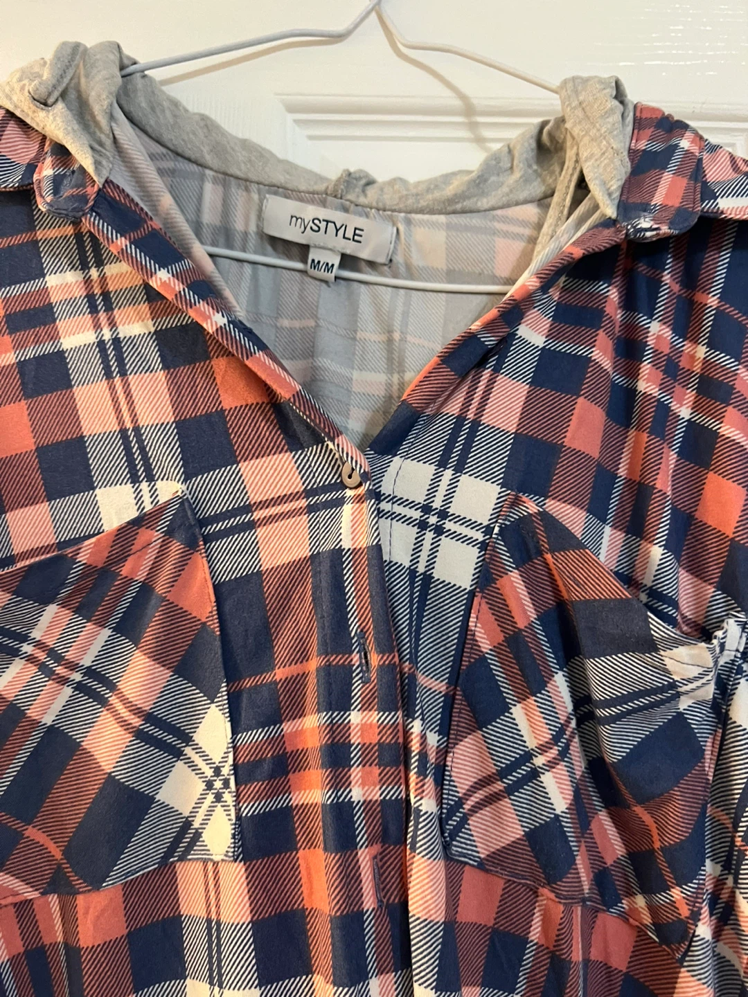 mySTYLE Plaid Hooded Shirt - Size M - photo 2
