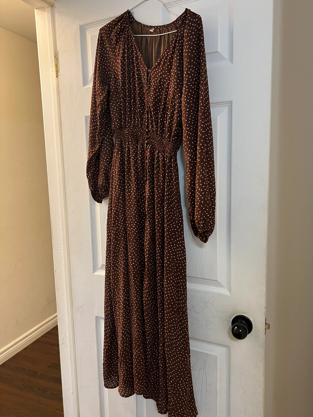 Brown Polka Dot Maxi Dress - photo 4