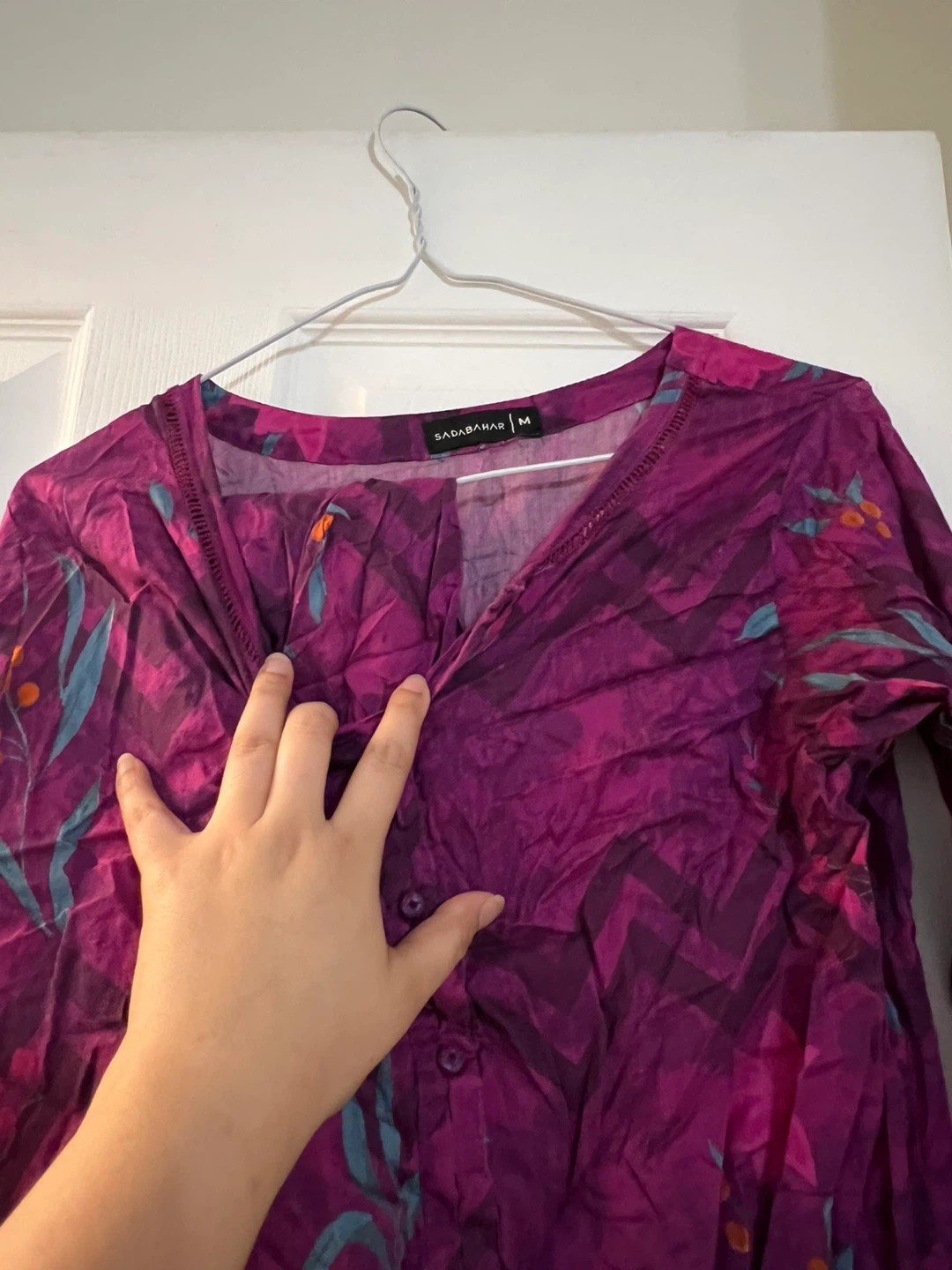 Sadabahar Purple Floral Dress - Size M