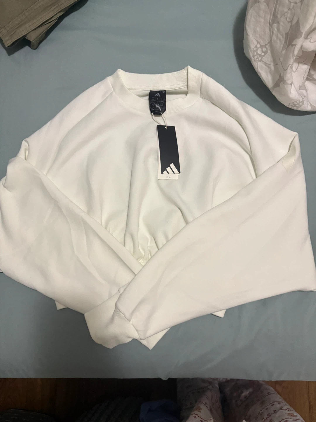 girls cropped Adidas sweatshirt