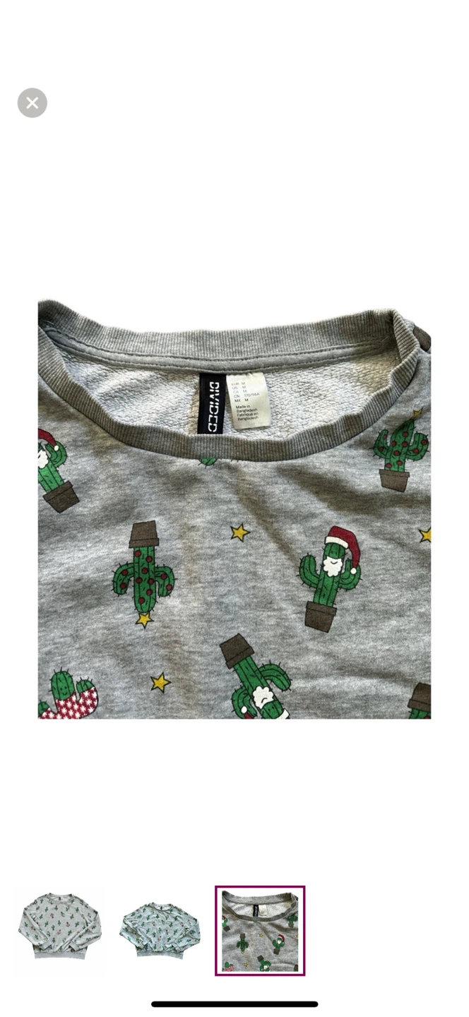 Divided Cactus Print Sweater - Size M - photo 3