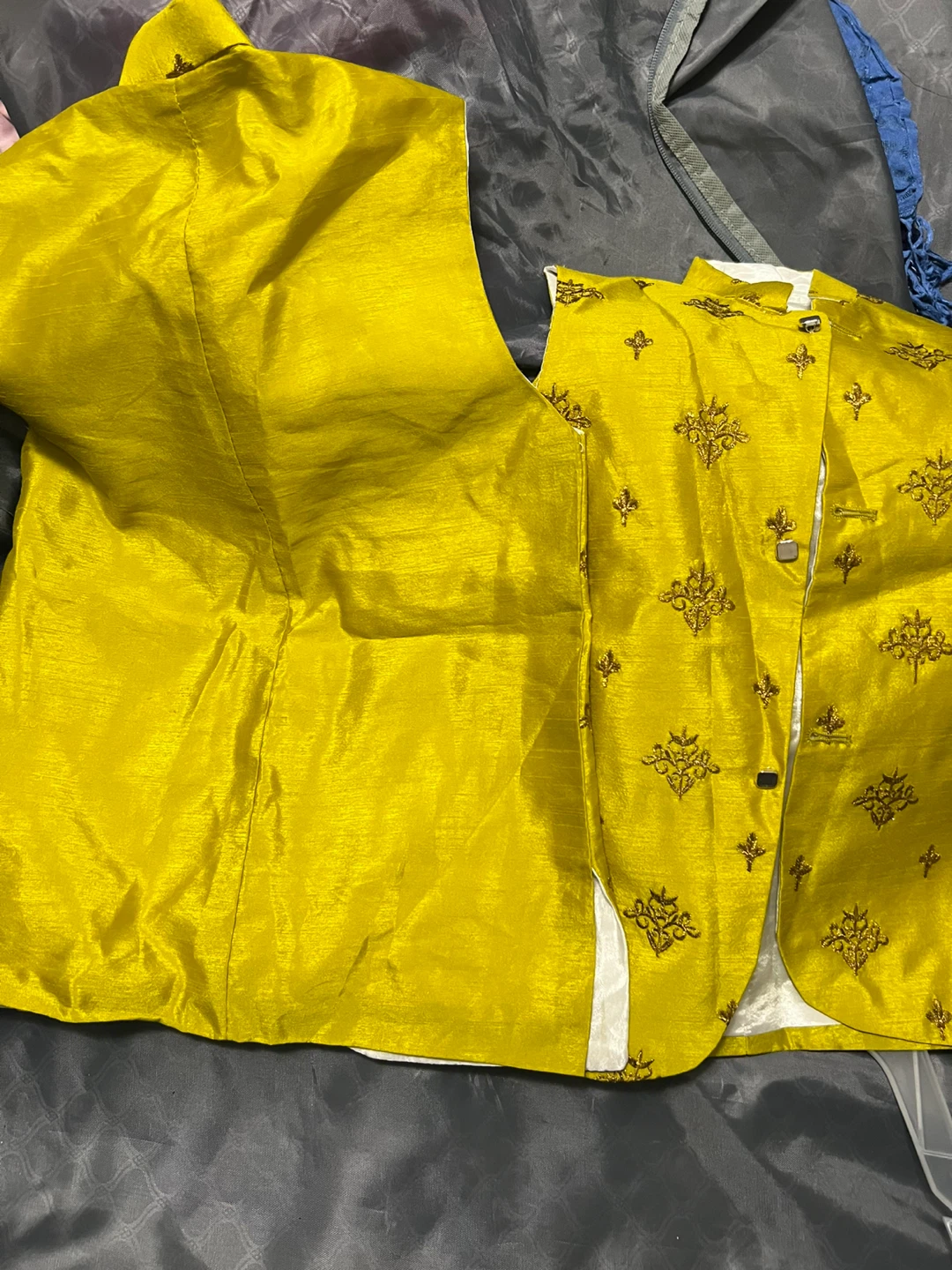 Two Yellow Embroidered Vest Size 24 - photo 5