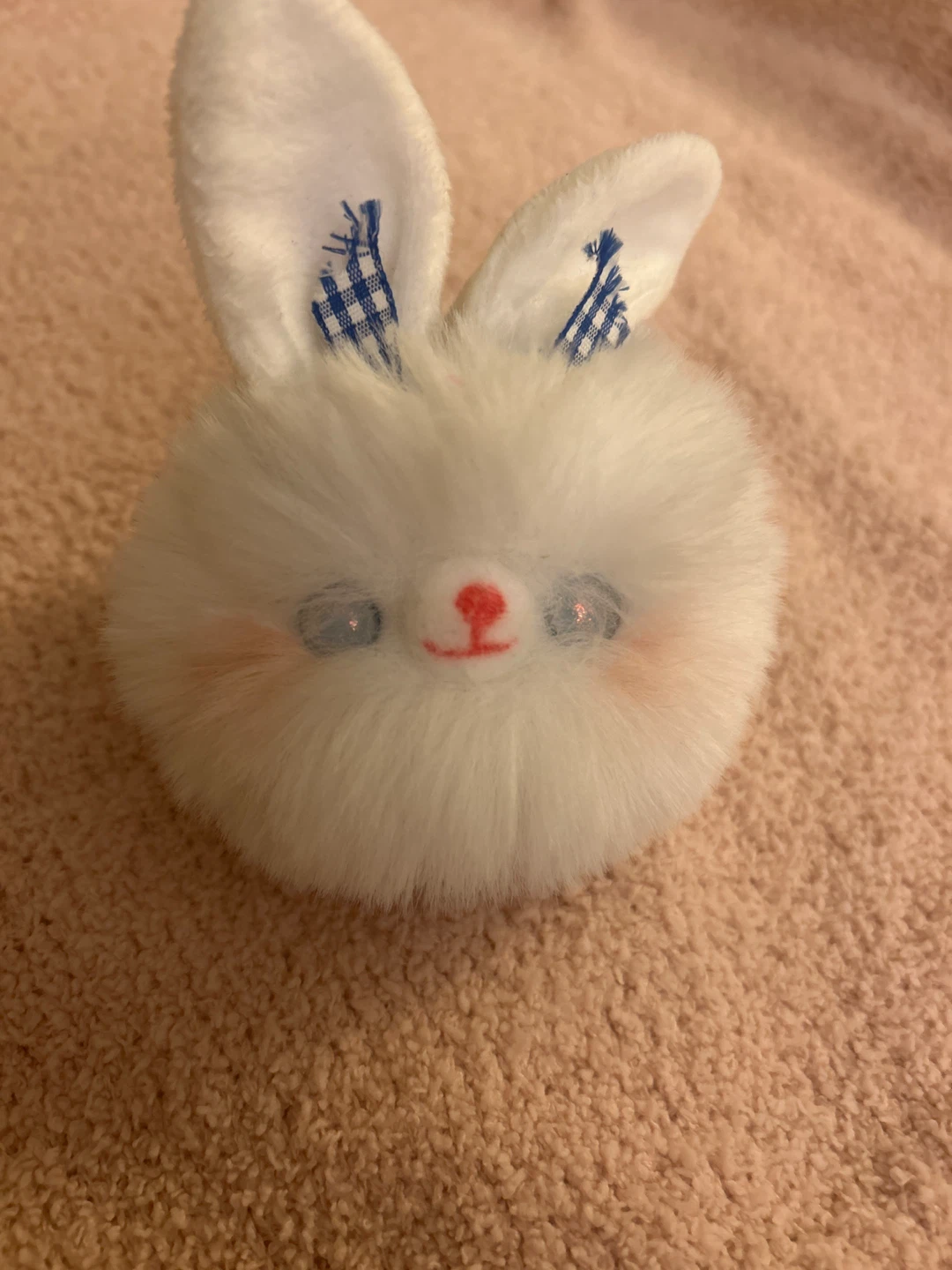 Cute Bunny Pom Pom Keychain - photo 2