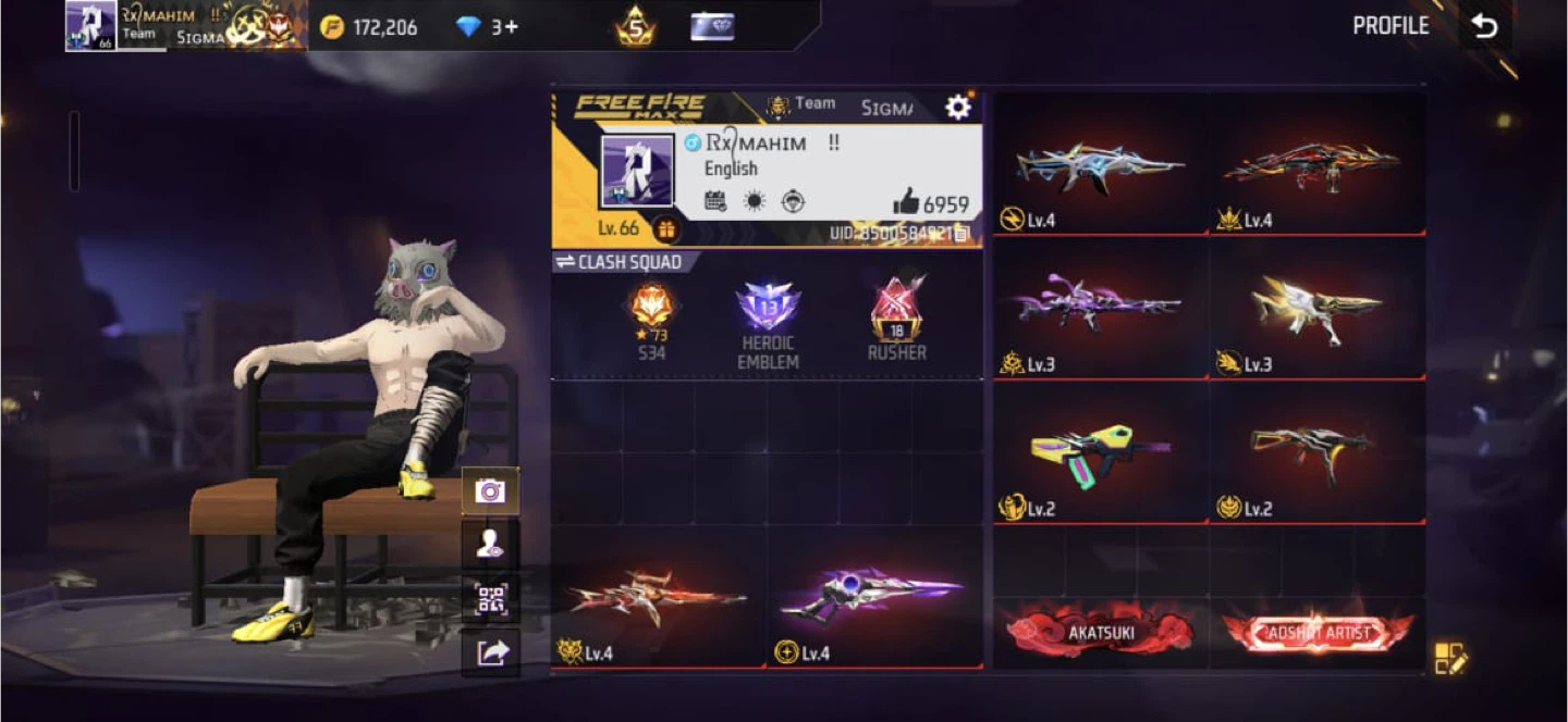 Free fire id for sale