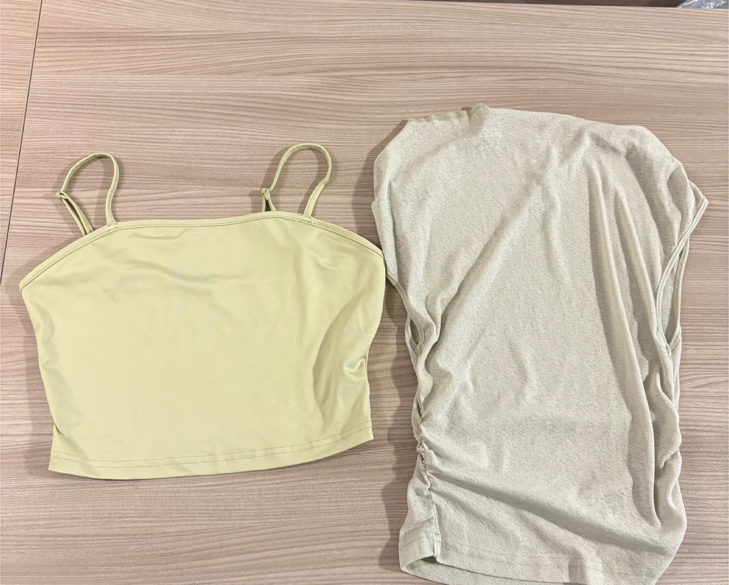 Cider ASYMMETRICAL NECK RUCHED TOP & SOLID CAMI TOP - photo 2