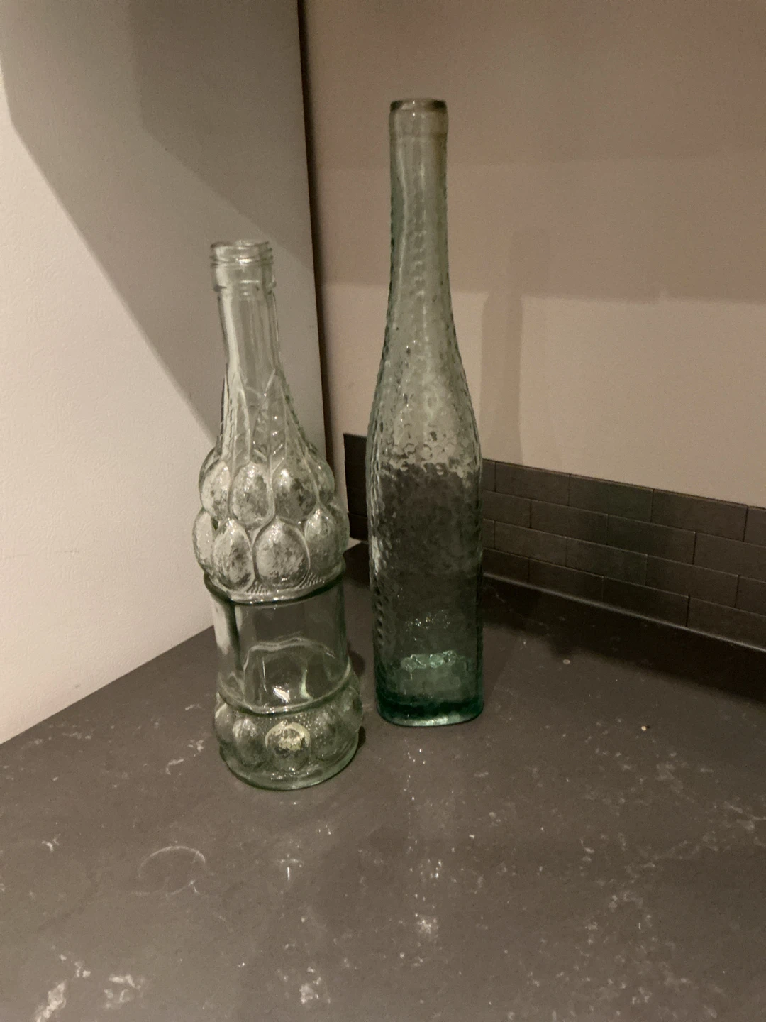 Decorative Glass Bottles - Set of 2