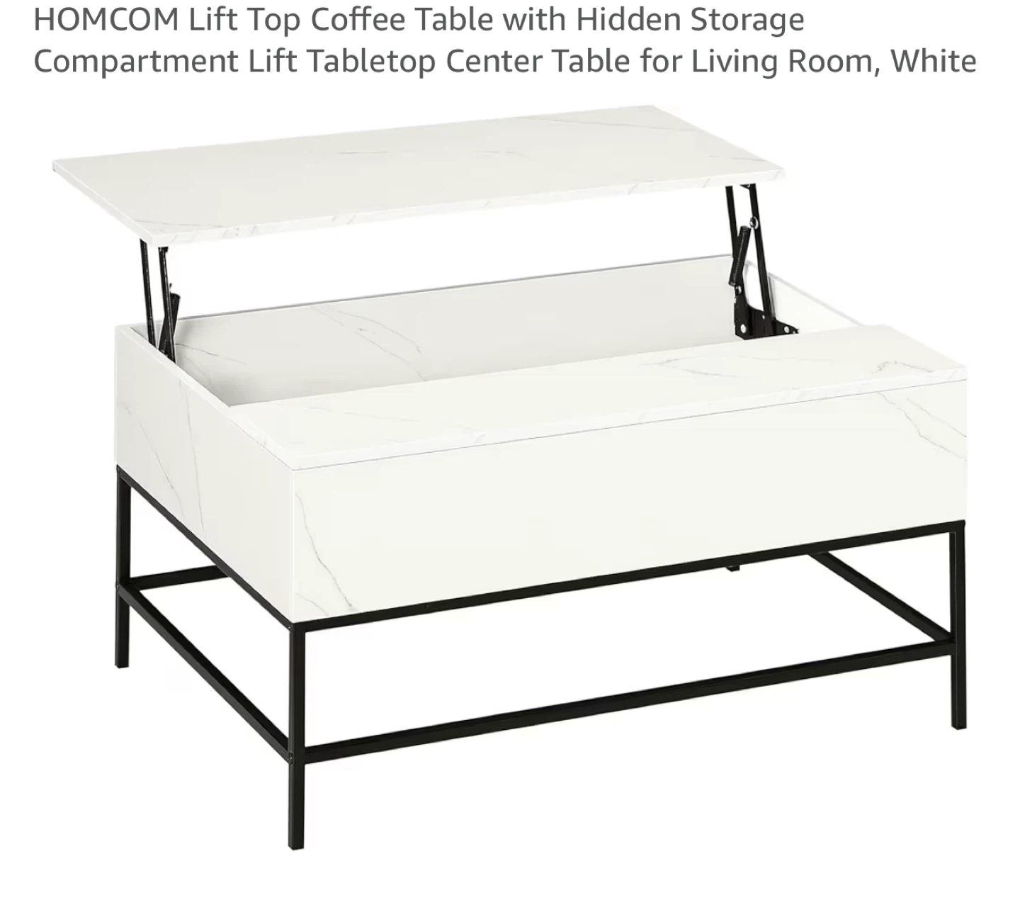 HOMCOM Lift Top Coffee Table - White OBO - photo 2