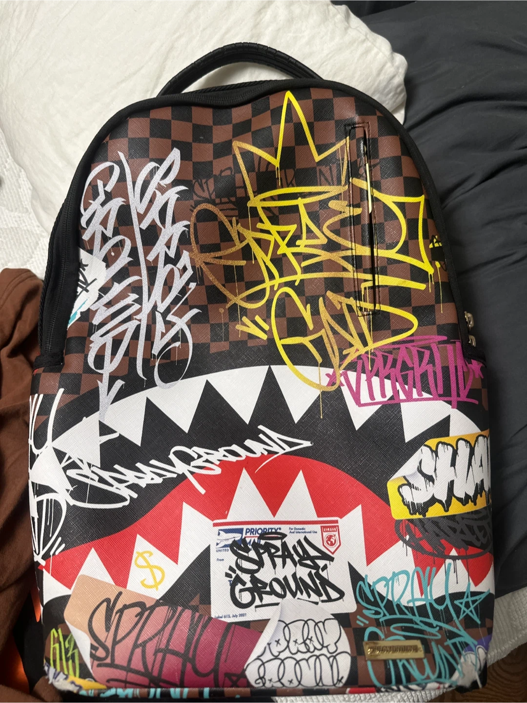 Sprayground Tagged Up Sharks In Paris Backpack - photo 2