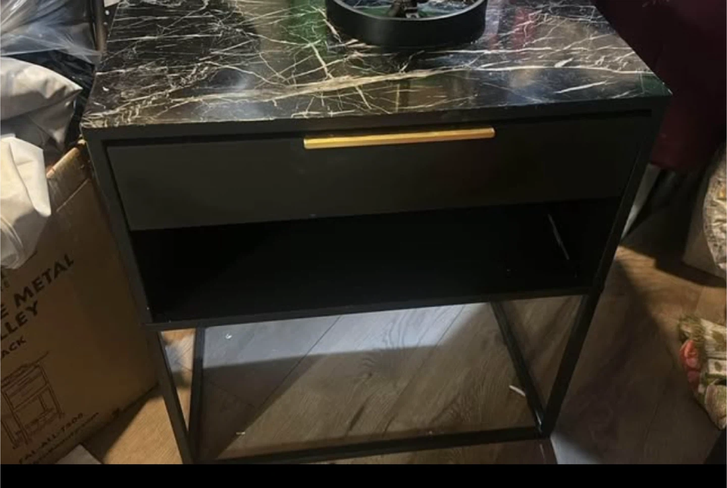 IKEA VIKHAMMER Black Nightstand - Like New! - photo 3