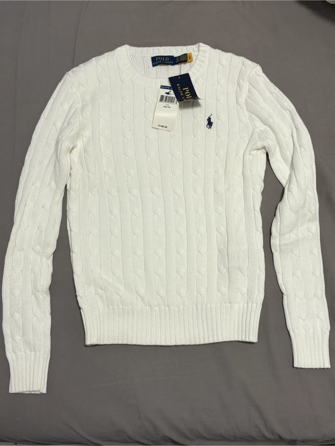 Polo Ralph Lauren White Cable Knit Sweater XS - photo 2