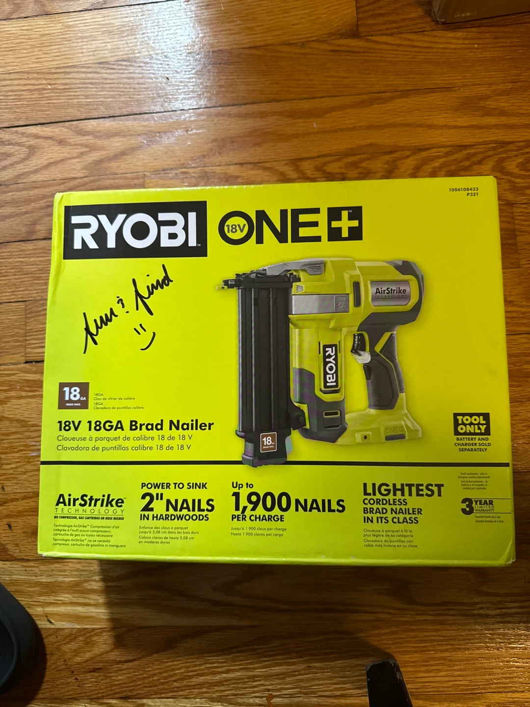 Ryobi ONE+ 18V 18GA Brad Nailer P321