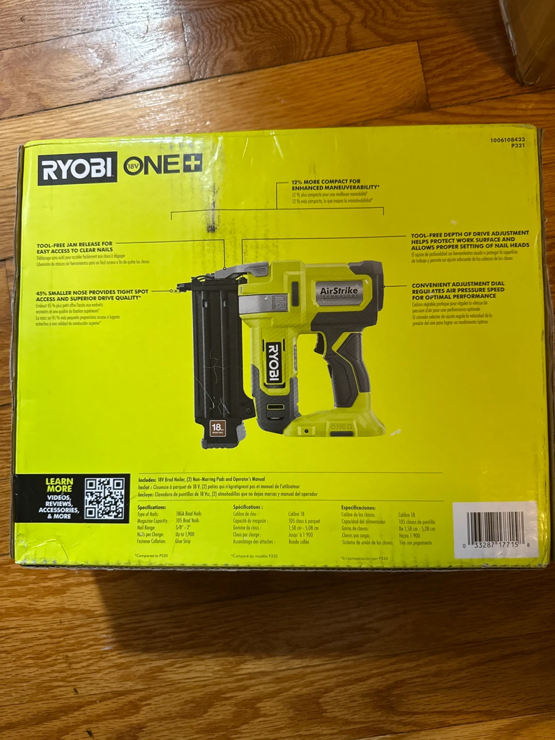 Ryobi ONE+ 18V 18GA Brad Nailer P321 - photo 3