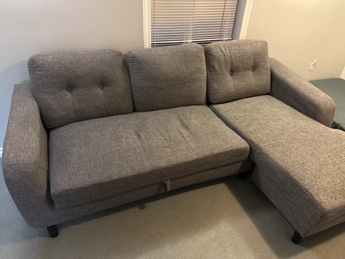 Grey Sectional Sofa with Chaise Lounge - photo 2