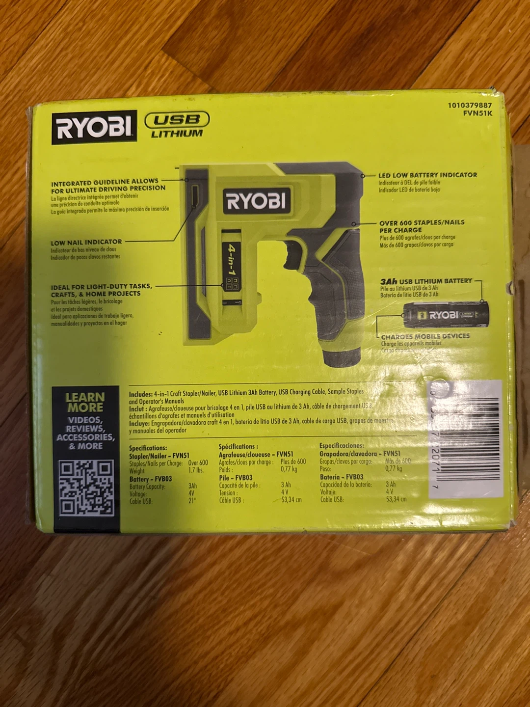Ryobi 4-in-1 Craft Stapler/Nailer Kit - New - photo 2