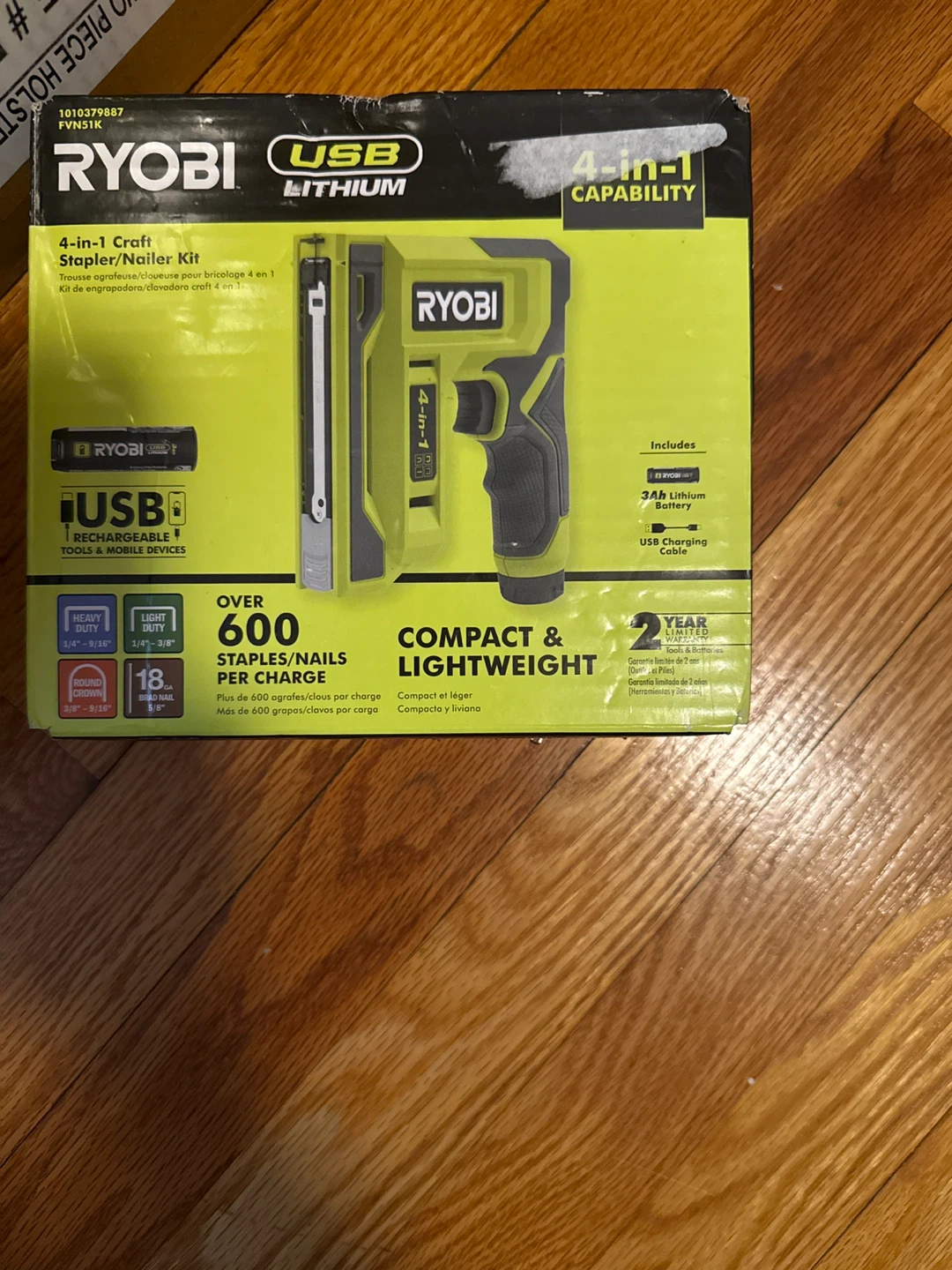 Ryobi 4-in-1 Craft Stapler/Nailer Kit - New
