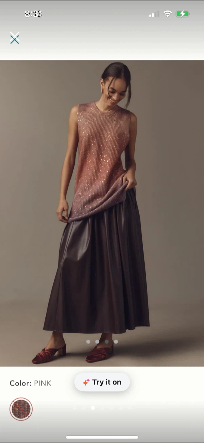 BNWT Anthropologie Longline Metallic Cashmere Sweater S - photo 3