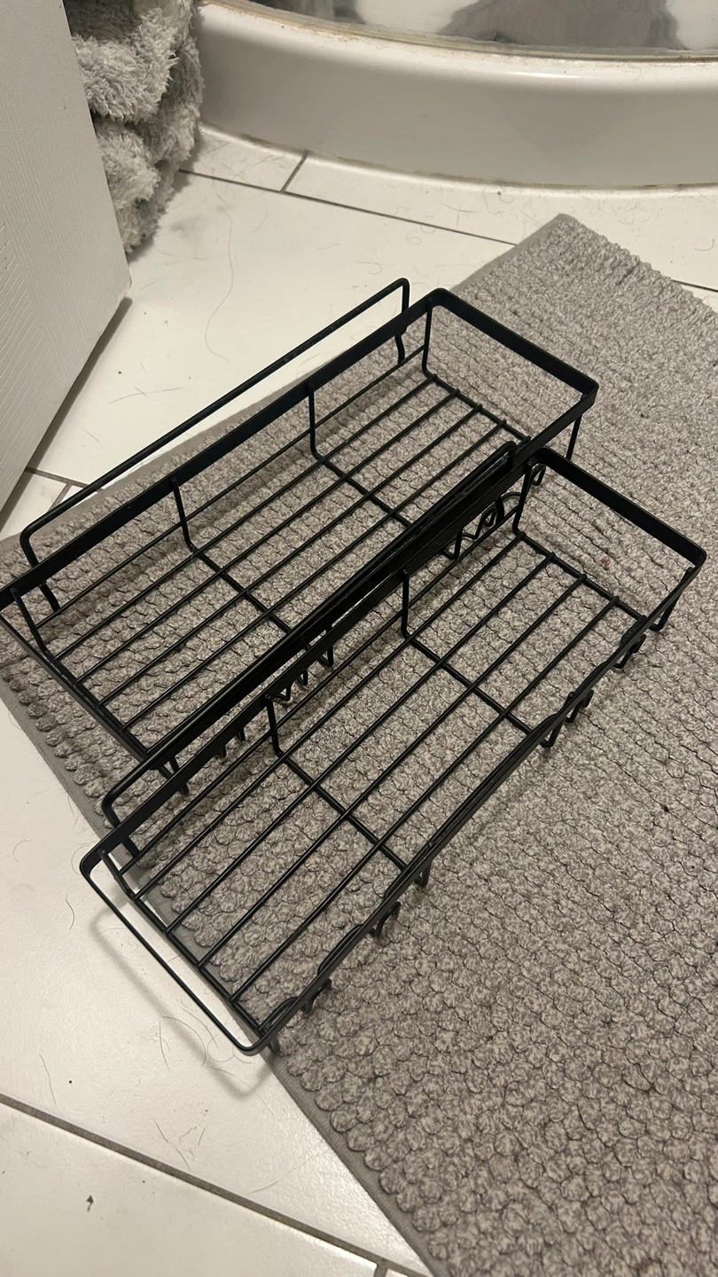 Black Wire Shower Baskets - Set of 2
