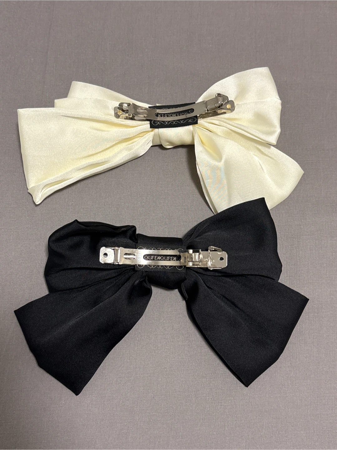 Bow Hair Clip - Black and Cream - photo 3