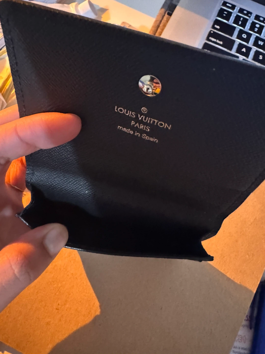 Louis Vuitton Black Card Holder with Box