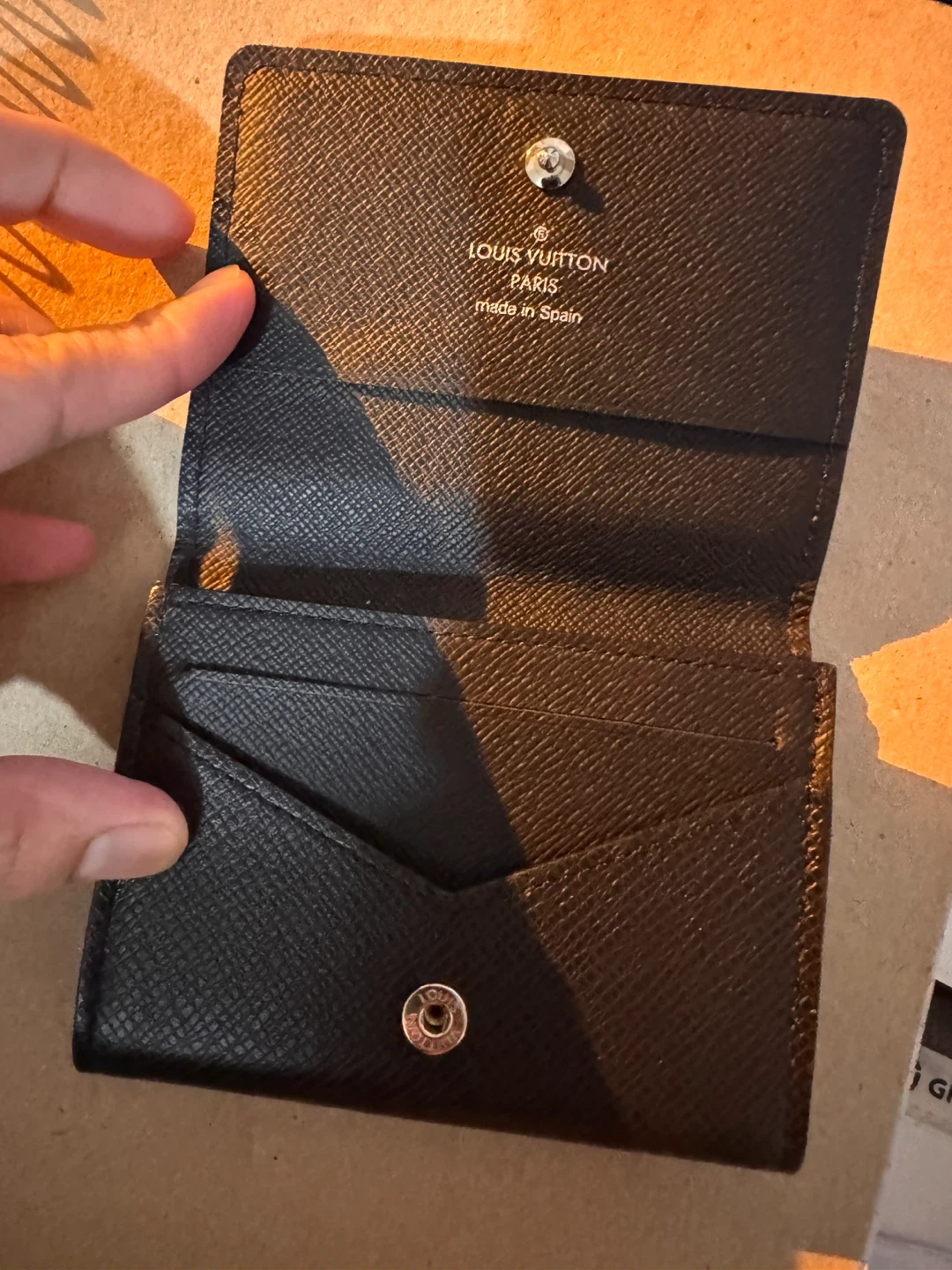Louis Vuitton Black Card Holder with Box - photo 2