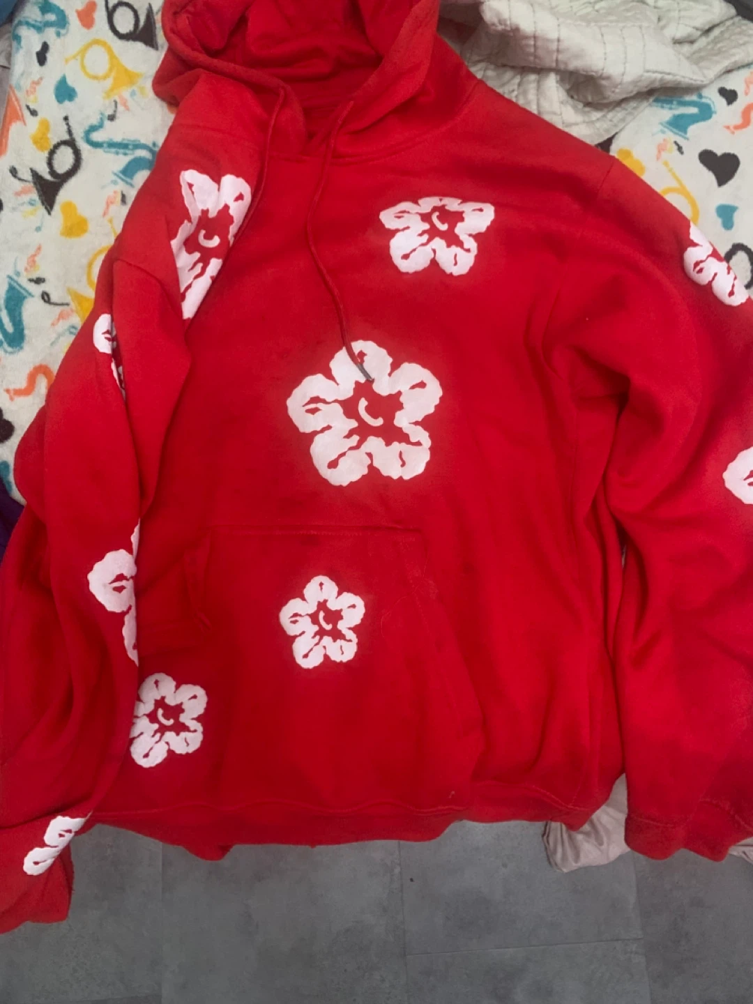 Red BAPE Shark Hoodie and a Denim tears - photo 2