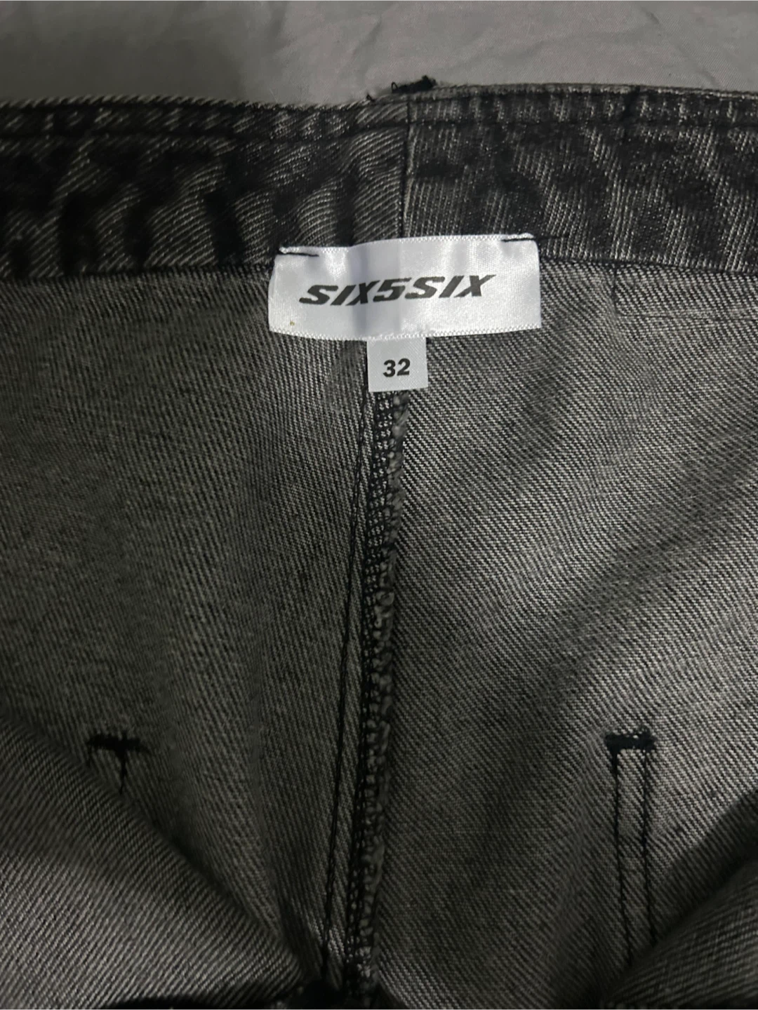 SIX5SIX Gray Denim Cargo Pants - Size 32 - photo 3
