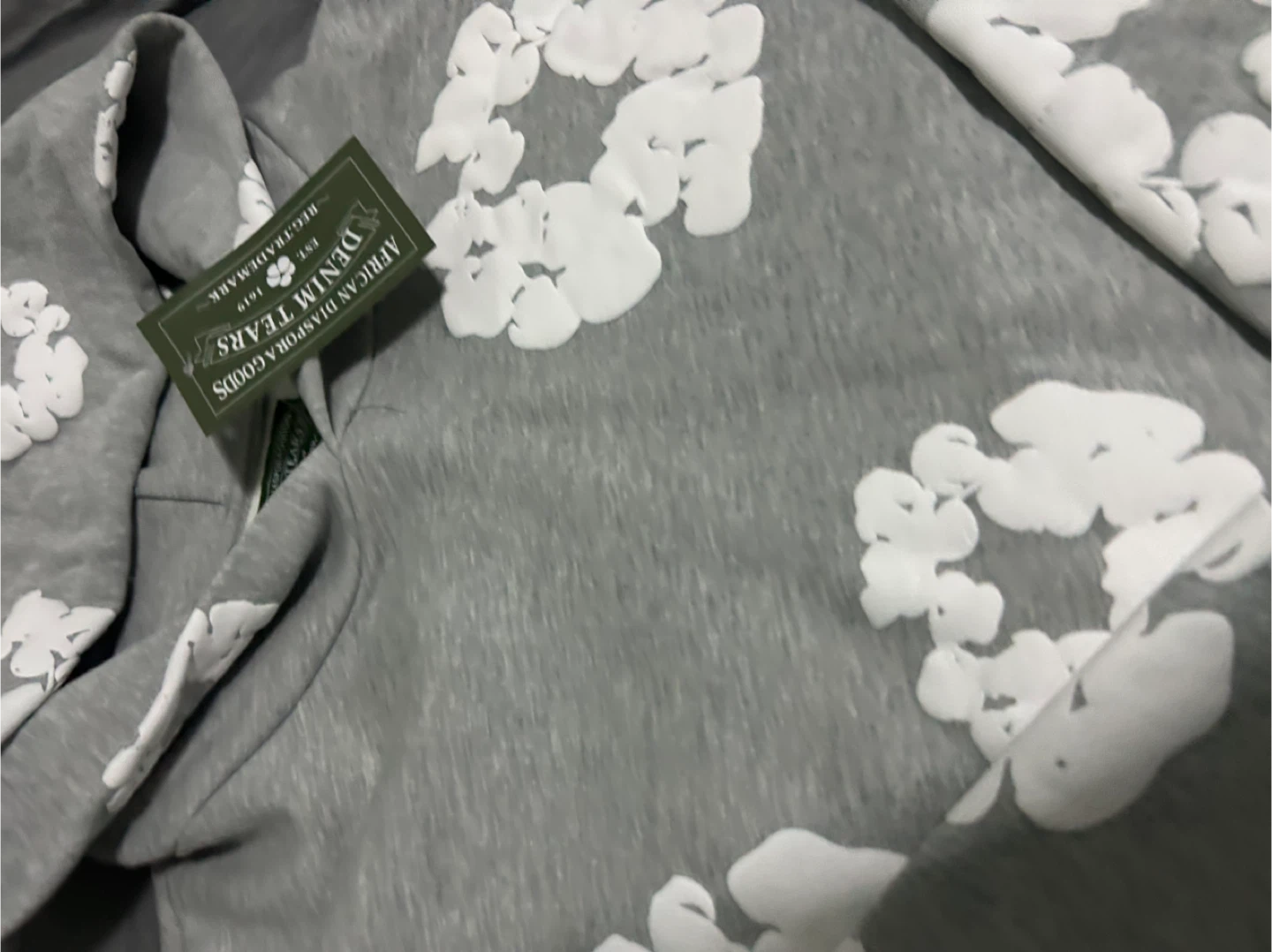 African Denim Tears Gray Hoodie - photo 3