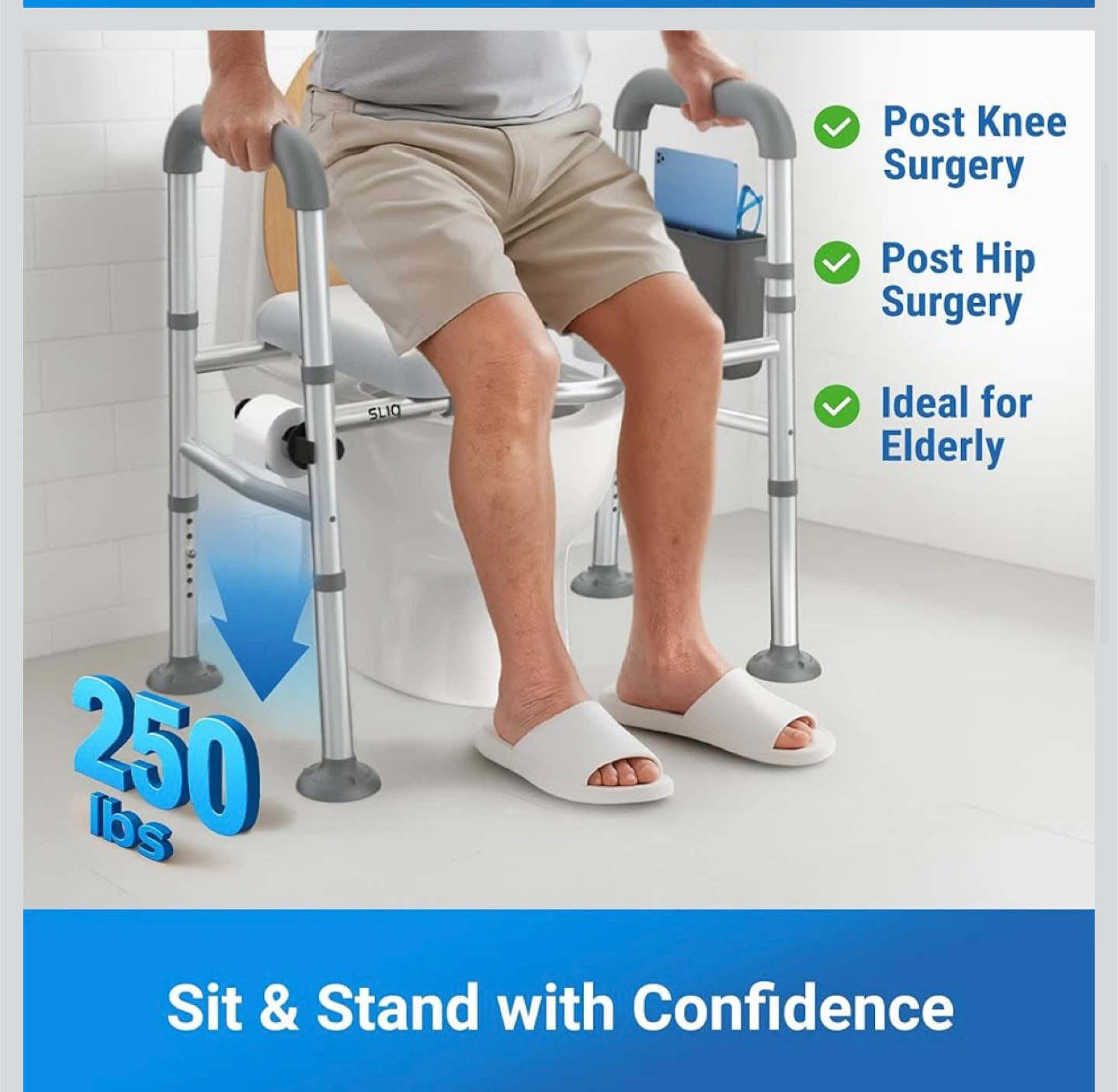SLIQ Toilet Safety Frame - Adjustable - photo 3