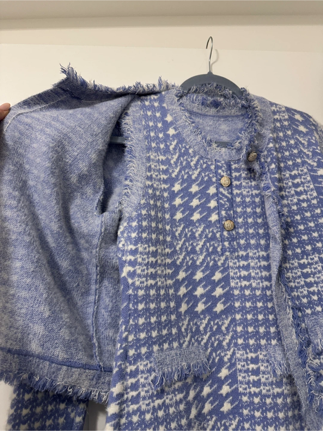 Cardigan & Dress Set - Blue/White - photo 3