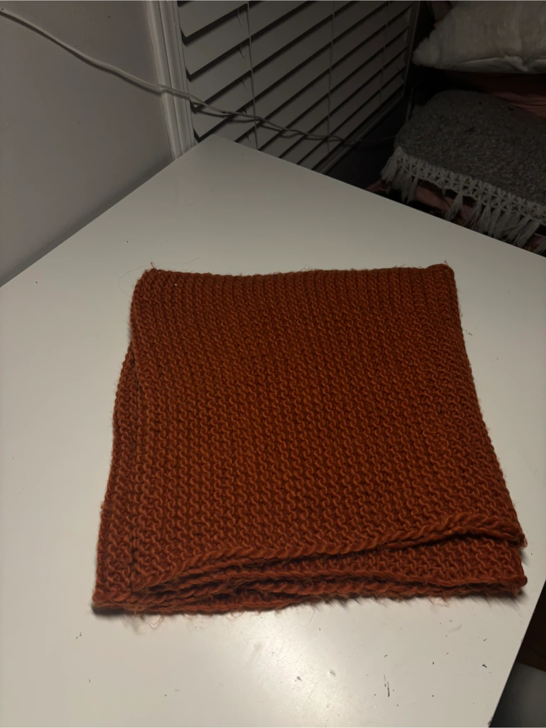 Hand-Knitted Infinity Scarf - Burnt Orange - photo 2