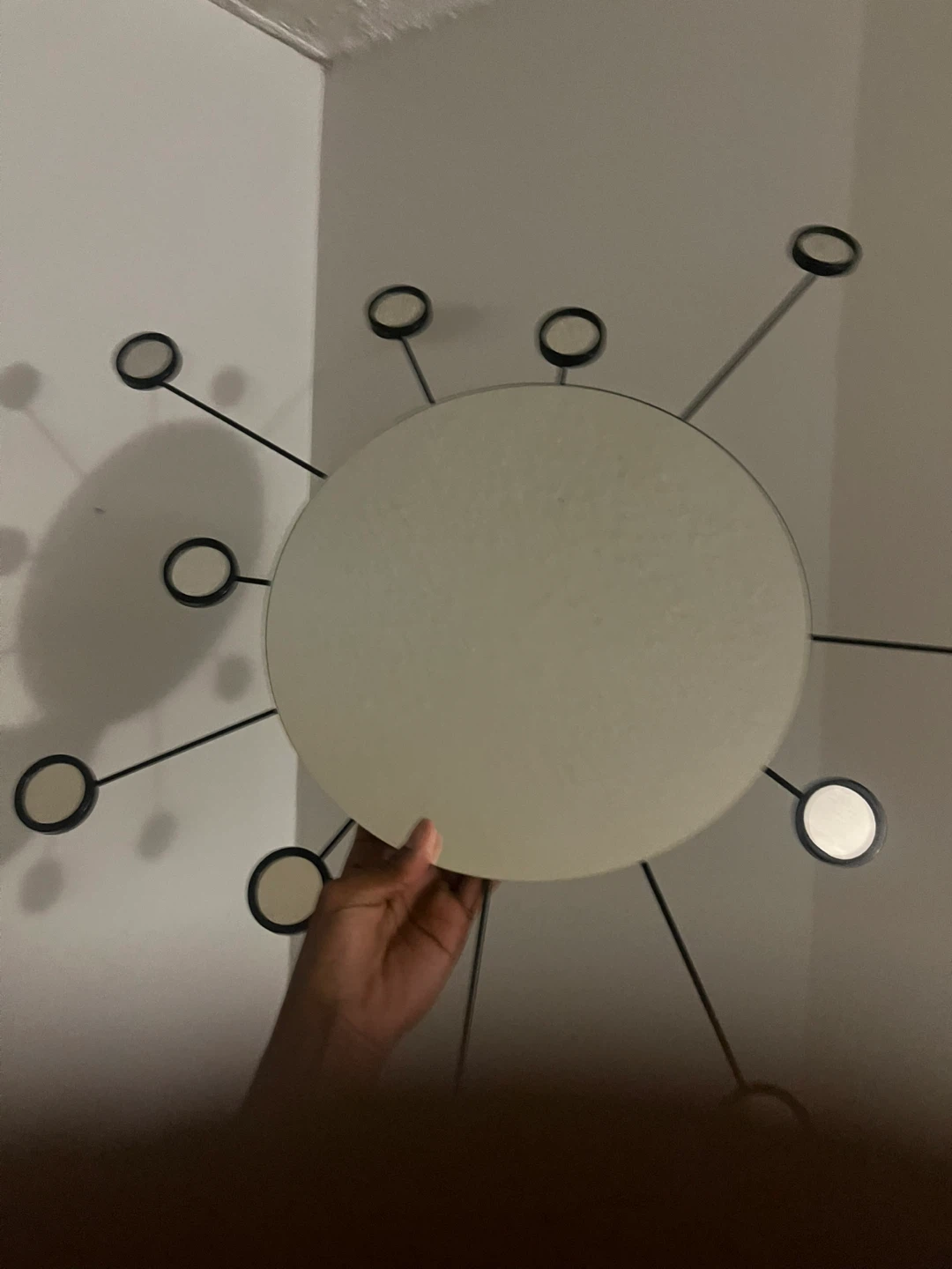 Round Wall Mirror with Metal Accents - photo 2