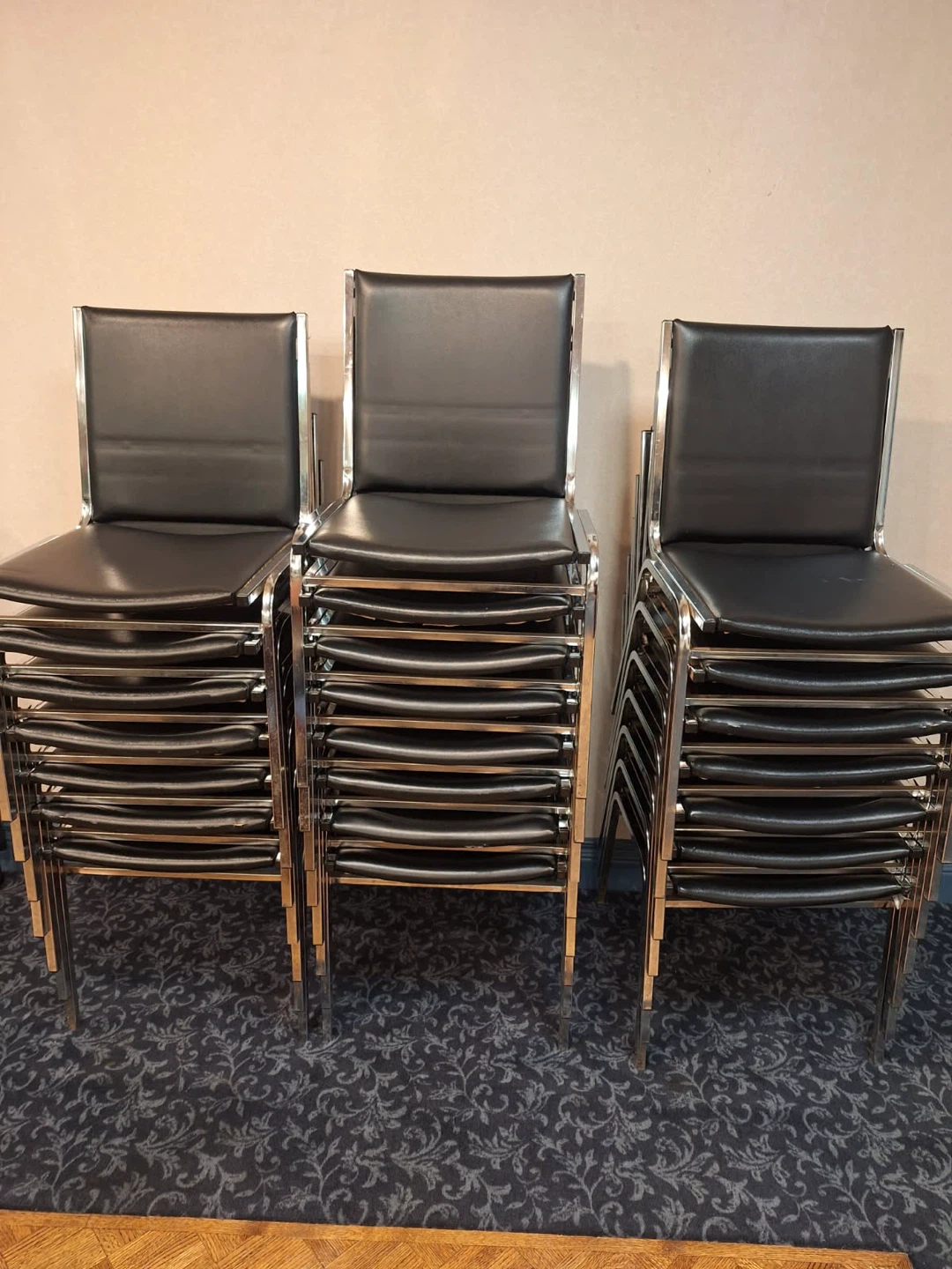 22 - Stackable Black Chairs