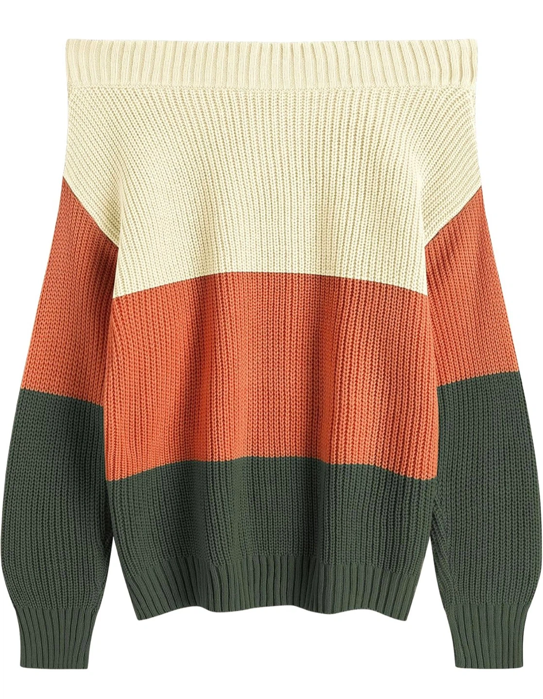 NEW! Zaful Colour Block Off Shoulder Sweater - photo 3