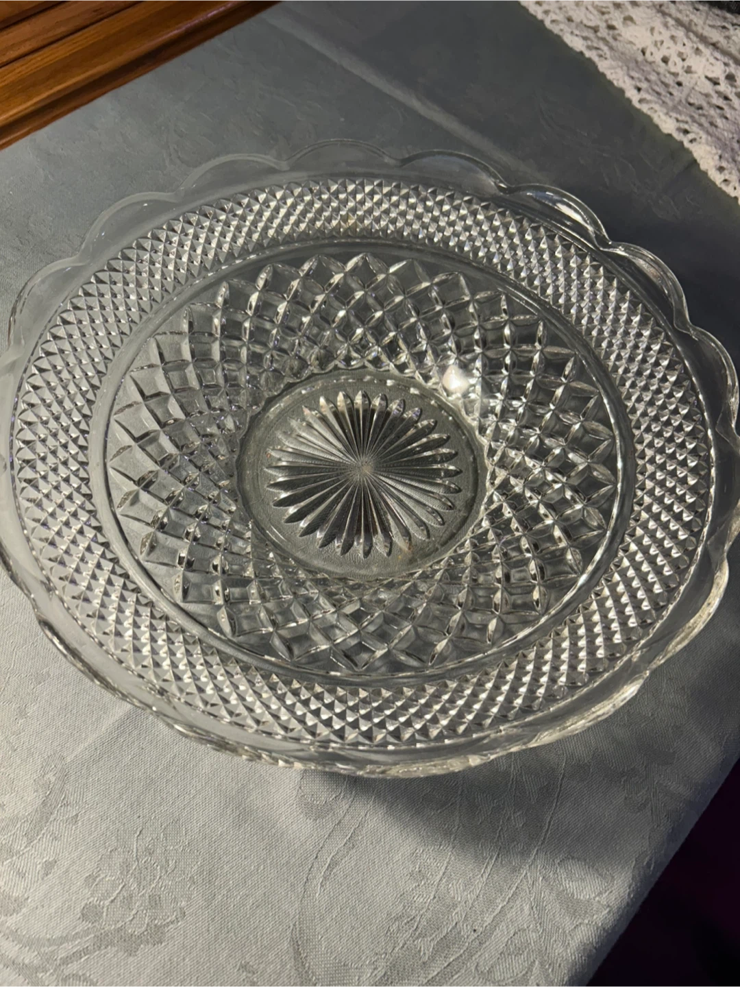 Vintage Clear Glass Serving Plate