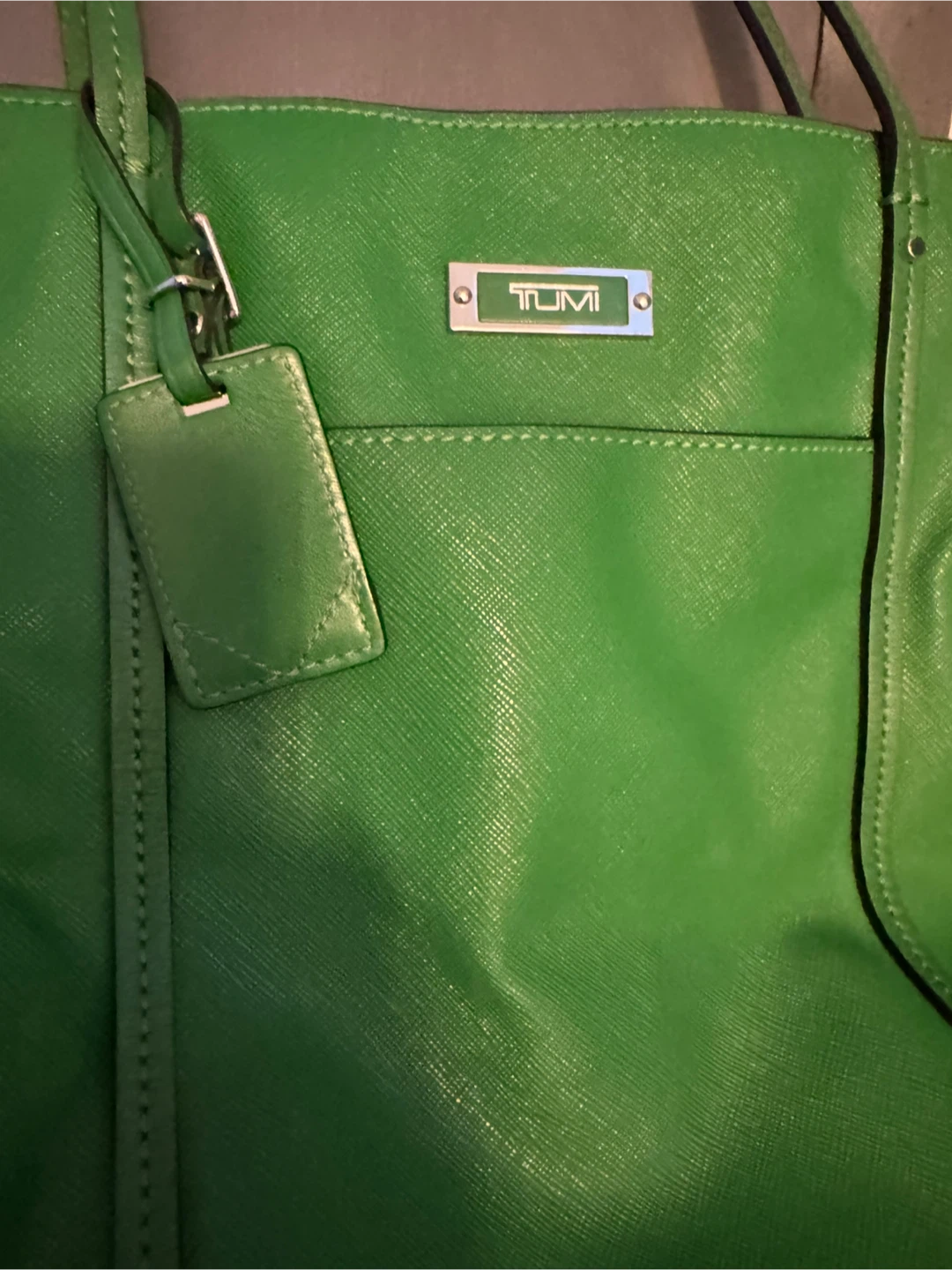 Tumi Green Leather Tote Bag - photo 3