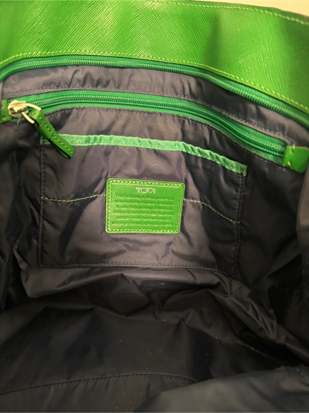 Tumi Green Leather Tote Bag - photo 4