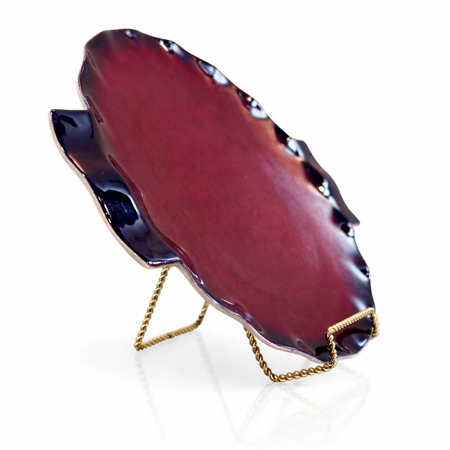Carlton Ware Rouge Flambé & Gilt Serving Platter, c.1930s–50s