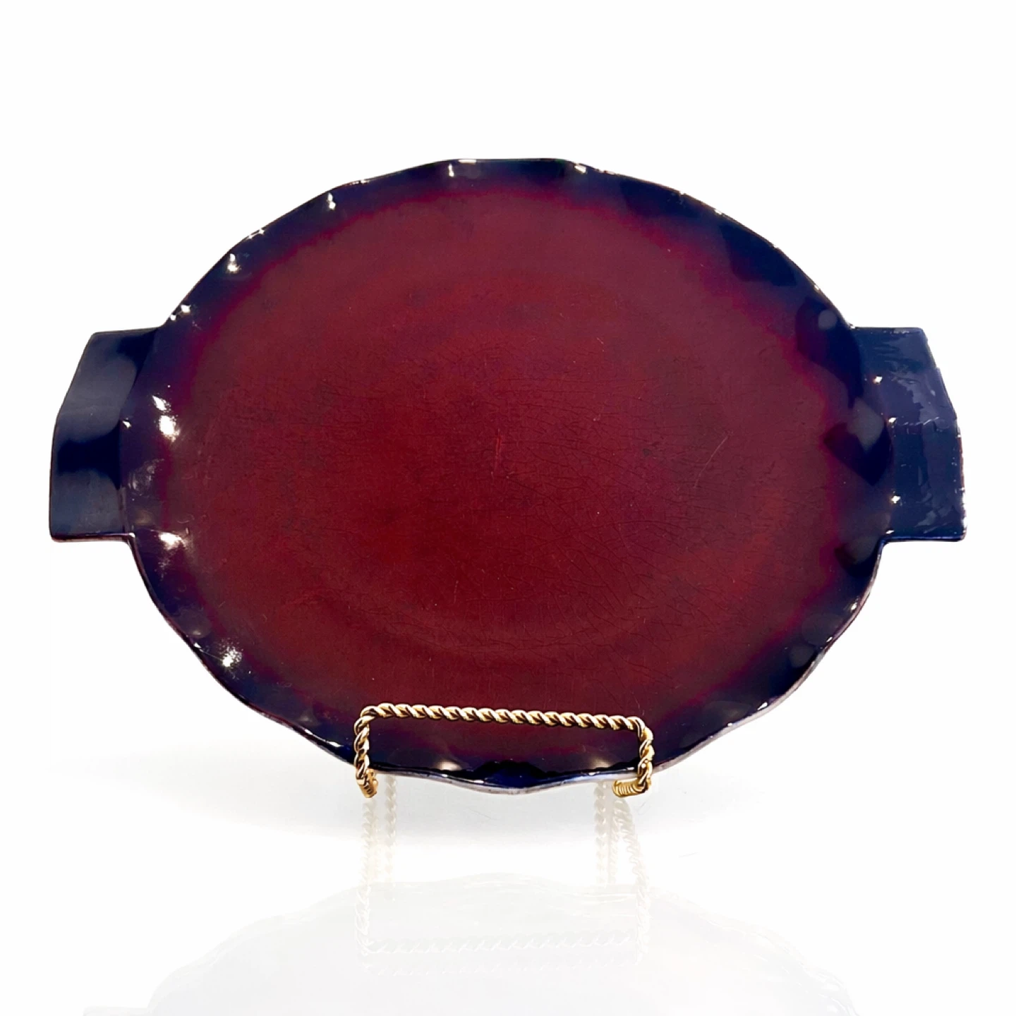 Carlton Ware Rouge Flambé & Gilt Serving Platter, c.1930s–50s - photo 3