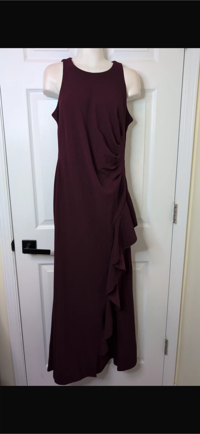 NEW! Woosea Burgundy Ruffle Evening Dress - photo 4