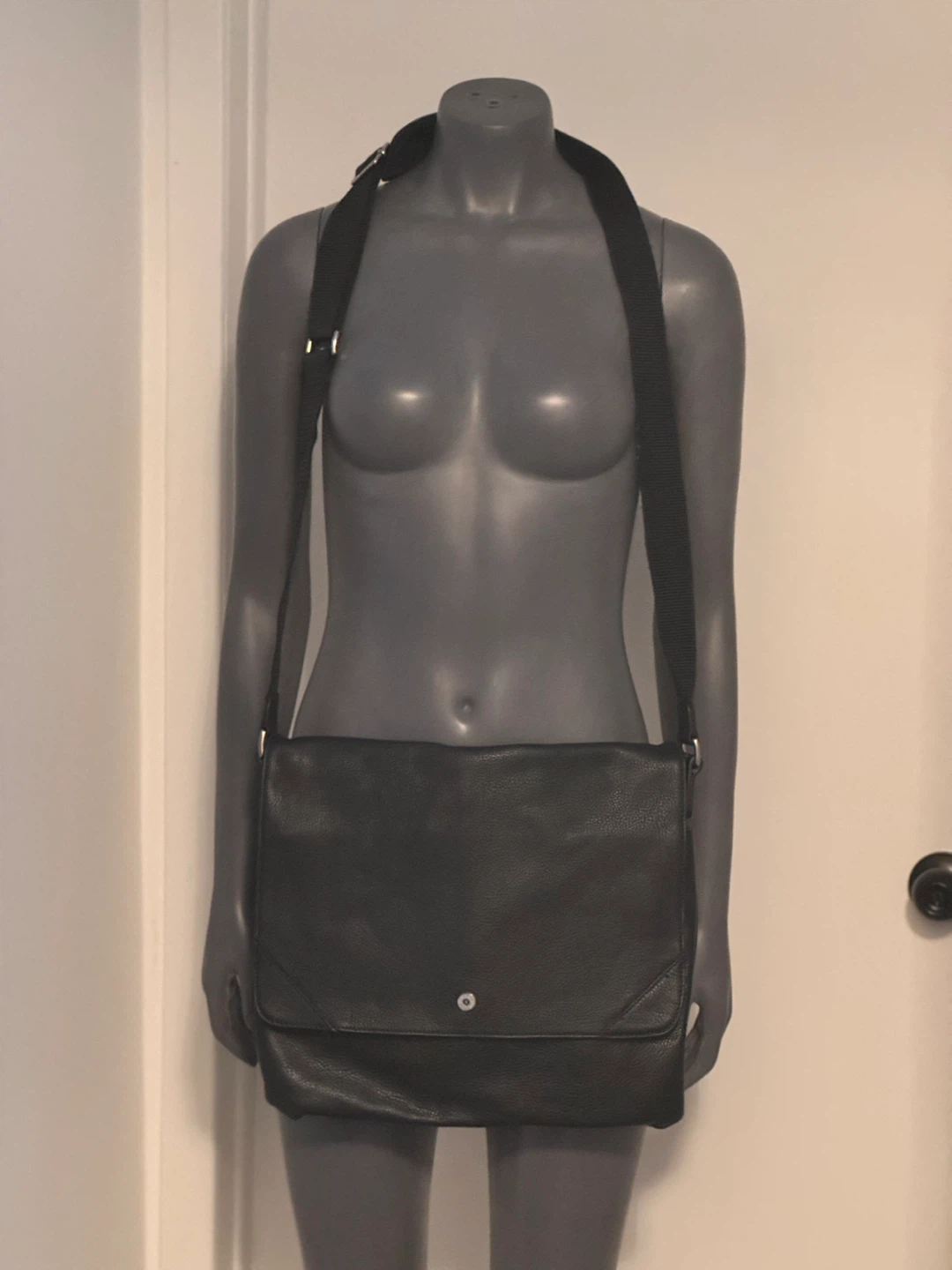 Cole Haan Black Leather Messenger Bag