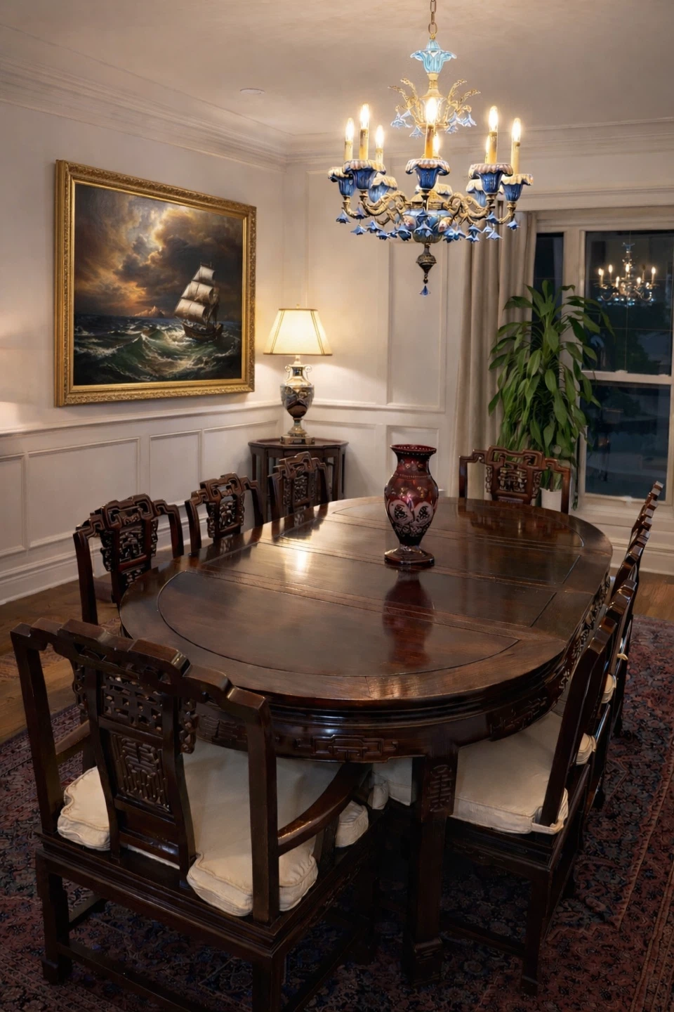 Antique Chinese Chippendale Dining Chairs - Set of 8