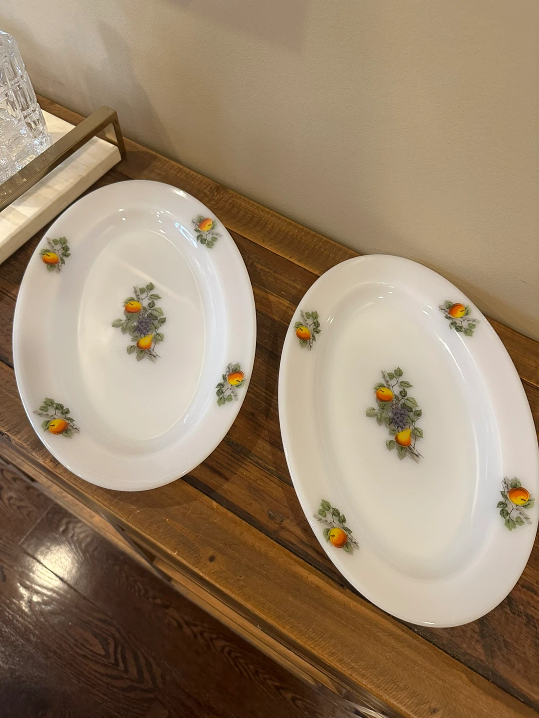 Vintage Arcopal Platters Set of 2
