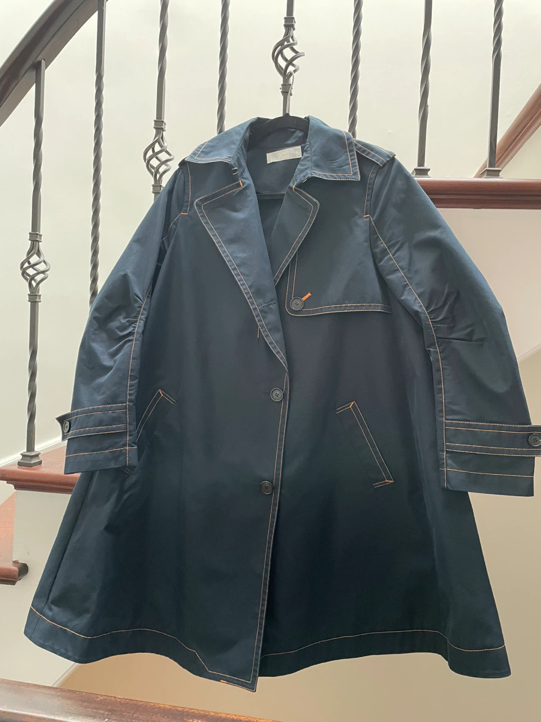 EP Navy Blue Trench Coat - photo 5