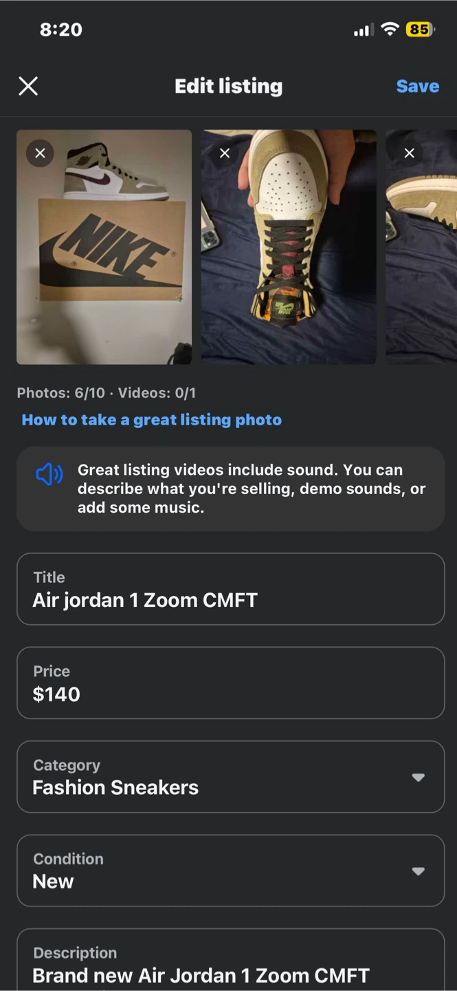 New Air Jordan 1 Zoom CMFT
