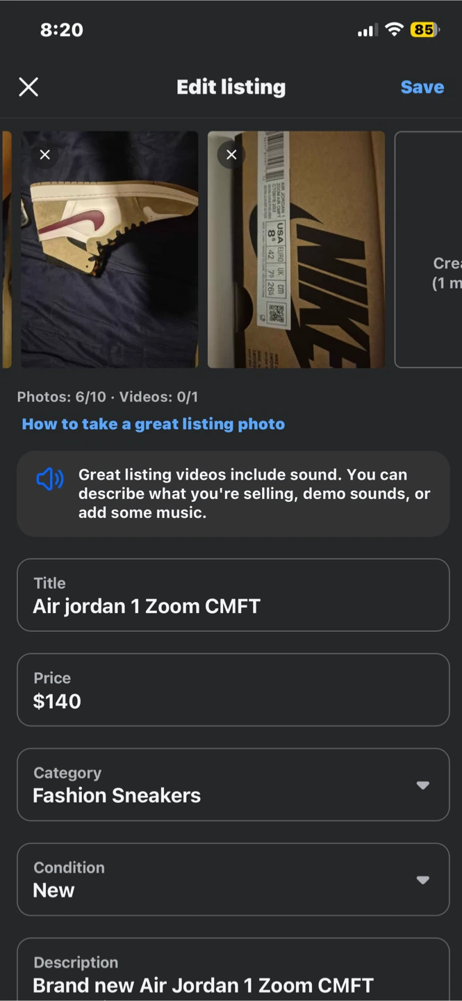 New Air Jordan 1 Zoom CMFT - photo 3