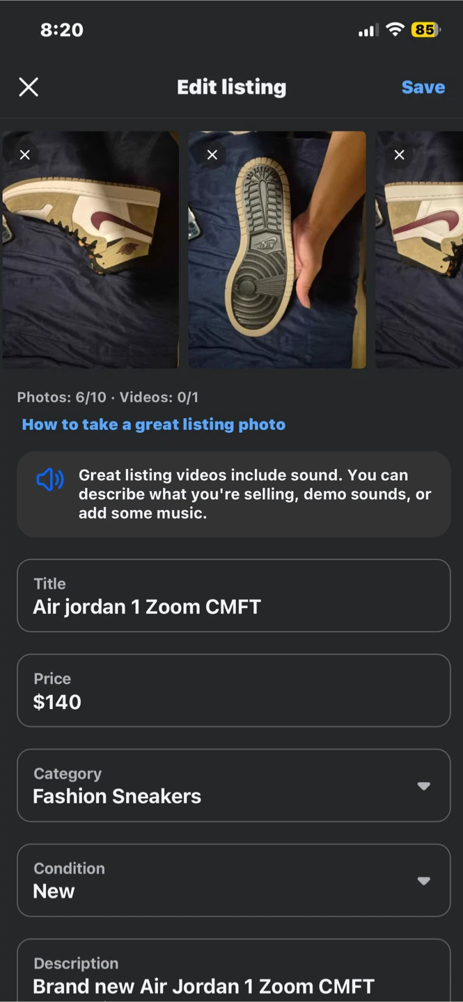 New Air Jordan 1 Zoom CMFT - photo 2